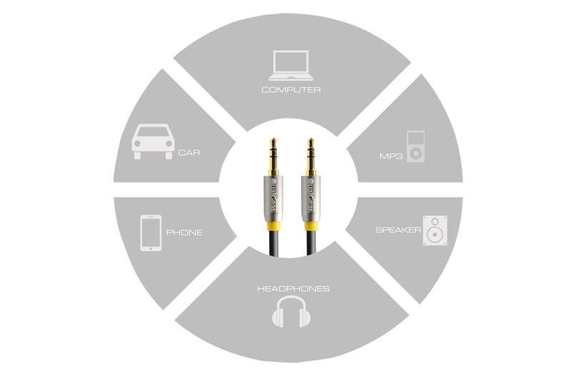 QualGear 100% OFC Copper, Gold Plated Contacts, 3.5mm Male to 3.5mm Male Premium Auxiliary Stereo Audio Cable - 3.5mm Male to 3.5mm Male - 4' Black (Qg-Acbl-4ft) - Image 3